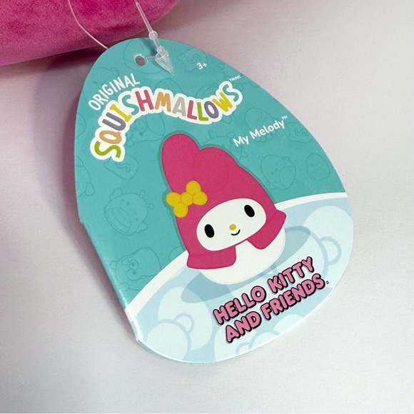 Squishmallows Sanrio My Melody 8” Plush Pink Bunny Yellow Bow New With Tags - Picture 10 of 16